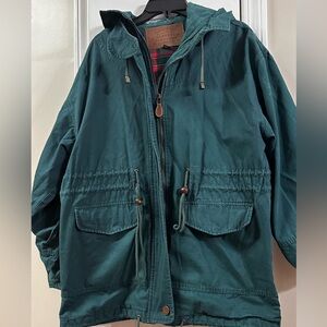 Vintage 80s Express green parka jacket XS pit to pit 23 (mix4)
